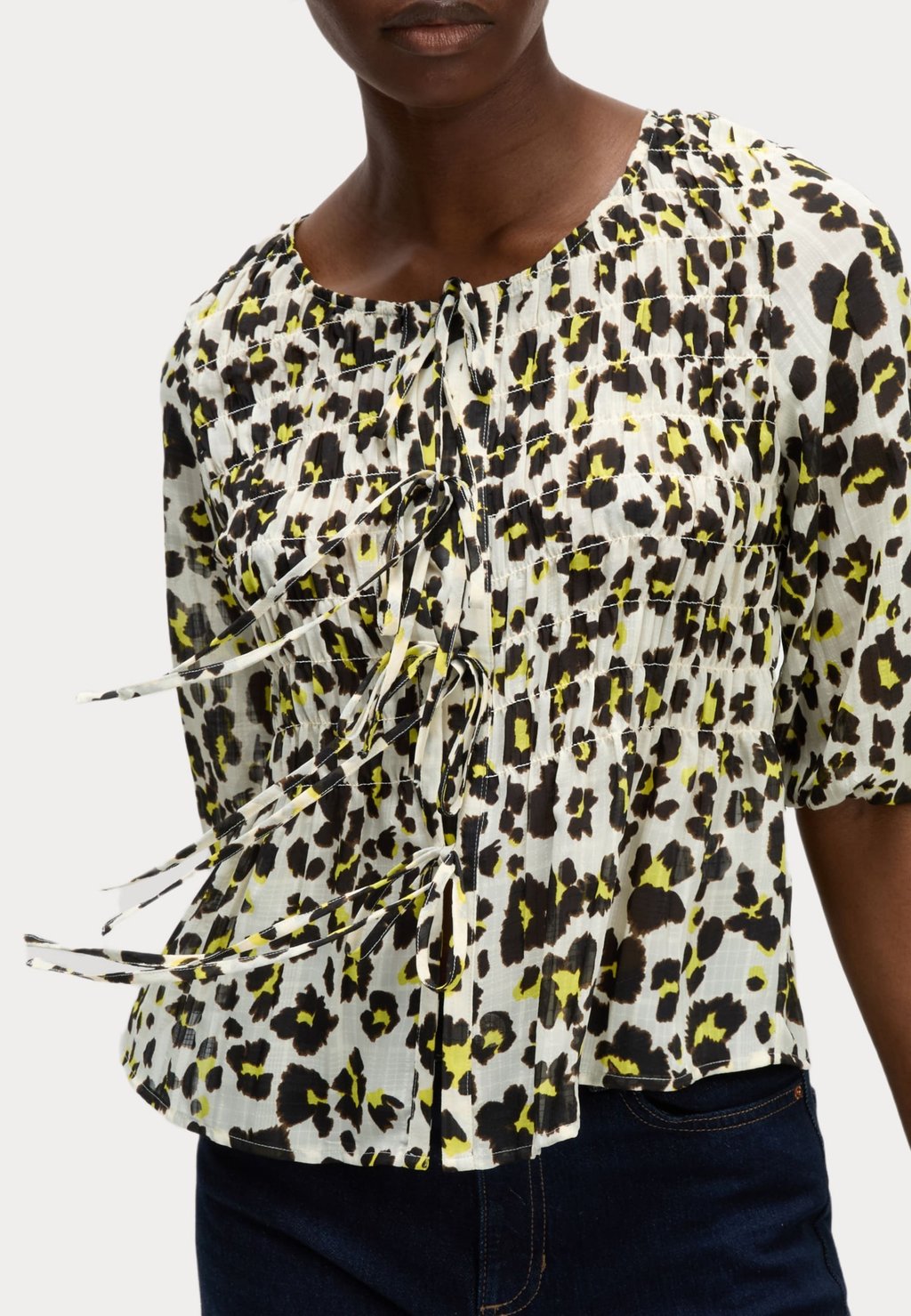 

Блуза TIE FRONT SHIRRED Marks & Spencer, желтый