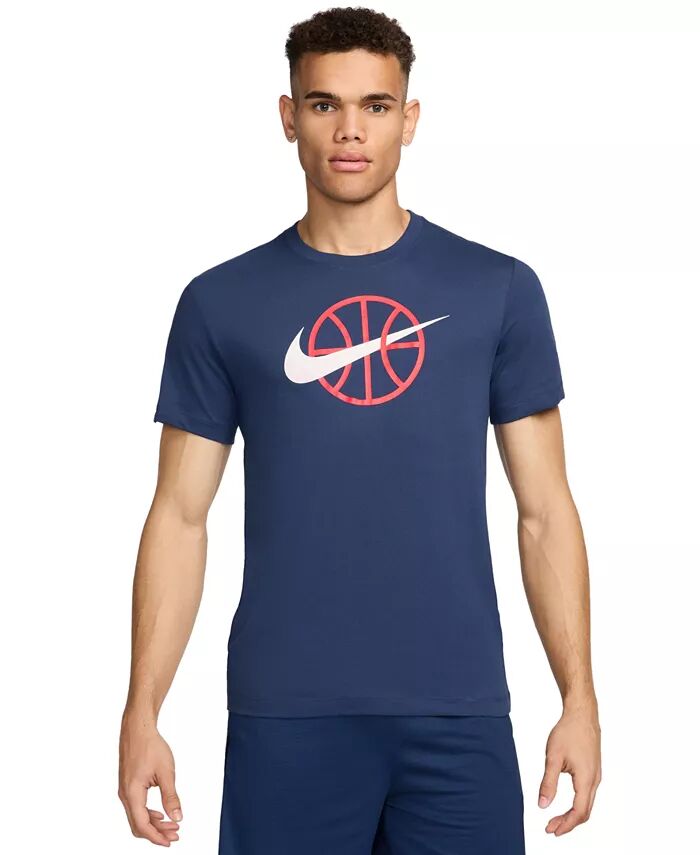 

Мужская баскетбольная футболка с графическим принтом Dri-FIT Nike, синий