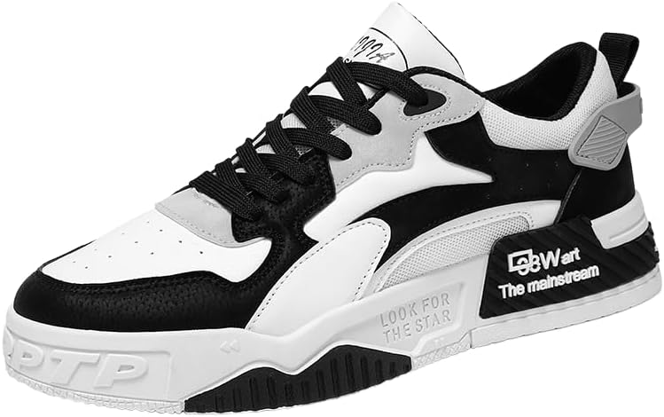 

Мужские кеды для скейтборда - противоскользящая подошва из ПВХ, дышащий верх из сетки, легкие и удобные, круглый сезон, шнуровка, спортивная обувь для прогулок на улице и активного образа жизни Clolinde, черный