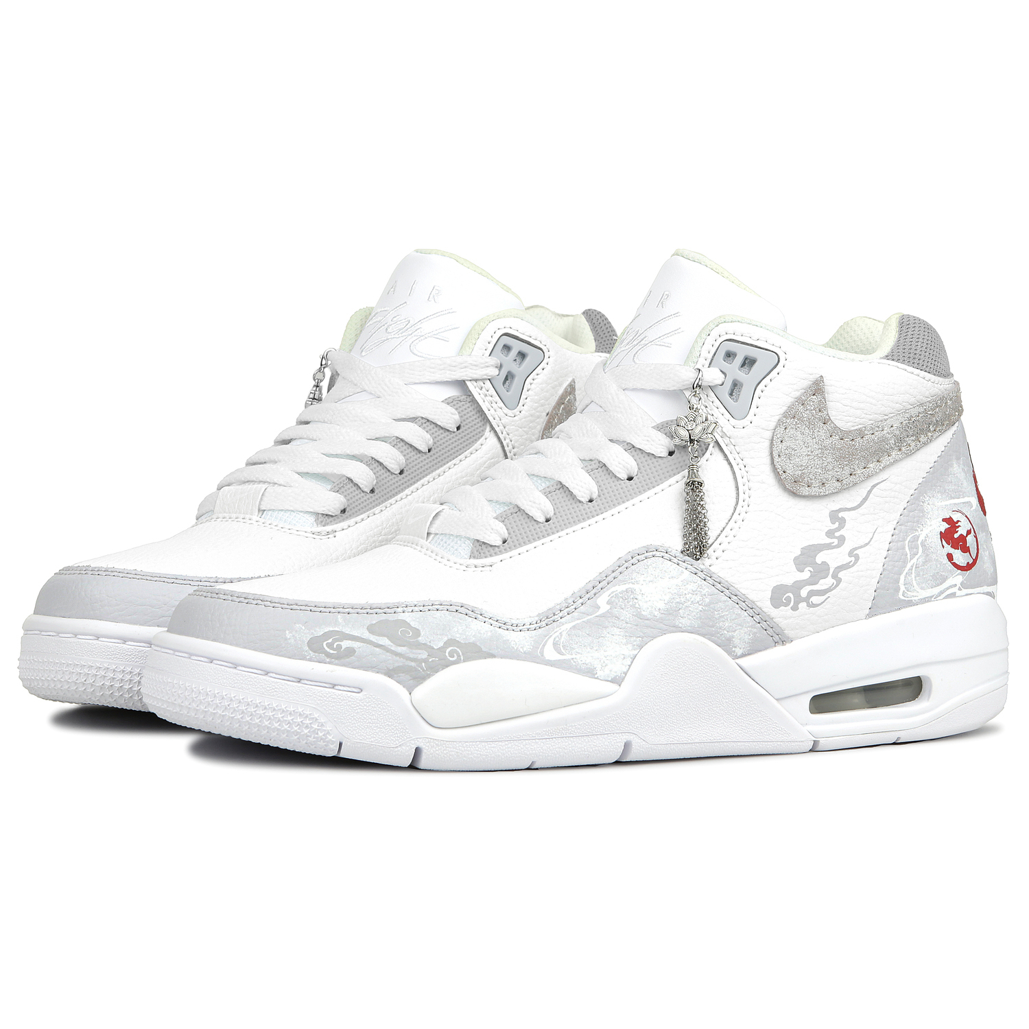 Nike Flight Legacy устойчивые к истиранию и скольжению кроссовки Mid top в винтажном стиле Unisex White — фото 4