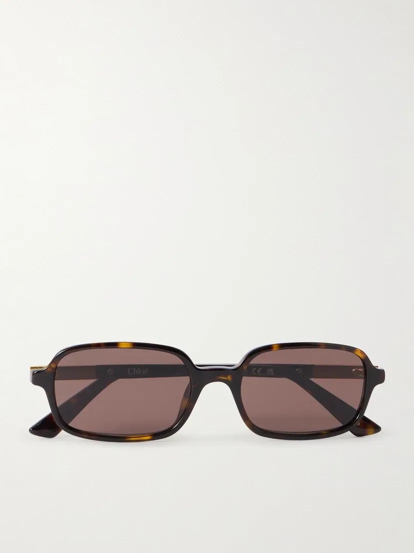 Прямоугольные солнцезащитные очки Judy из ацетата черепахового цвета Chloé Eyewear, коричневый