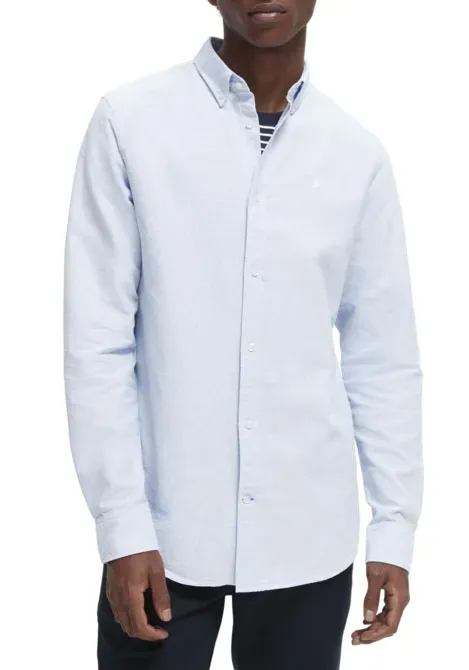 

Рубашка Scotch & Soda с длинными рукавами, стандартный крой, голубой