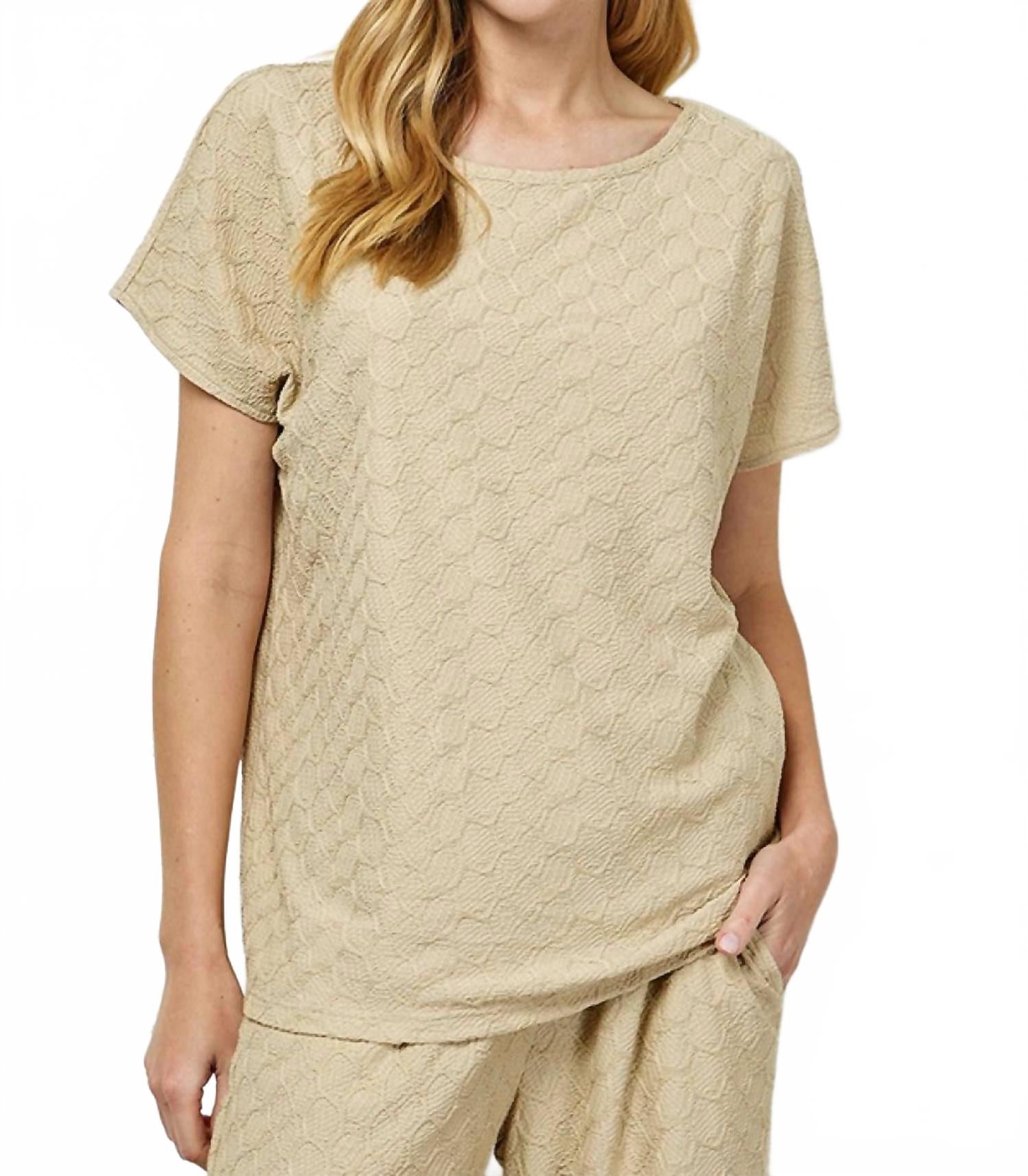 

Комплект с удлиненными плечами и укороченными брюками в цвете тау SEE AND BE SEEN, Taupe