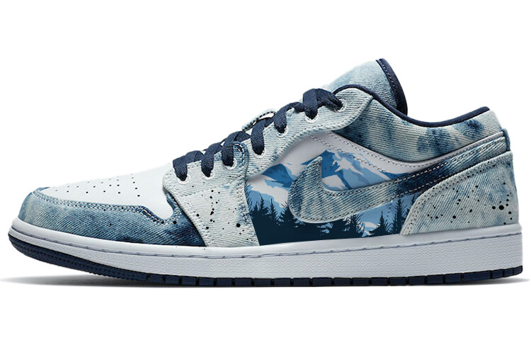 

Кроссовки Air JORDAN 1 Vintage Basketball Shoes Men Low-Top Blue White, Синий, Кроссовки Air JORDAN 1 Vintage Basketball Shoes Men Low-Top Blue White