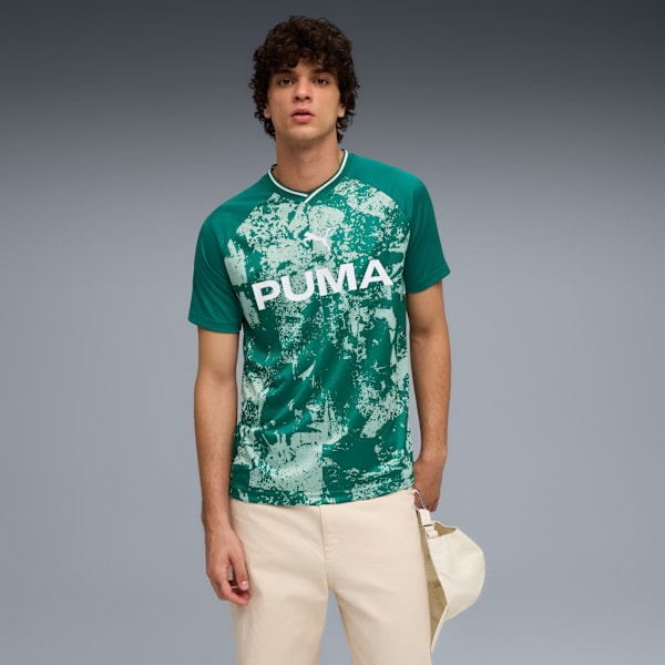 

Мужская футболка с узором Puma Essentials, зеленый
