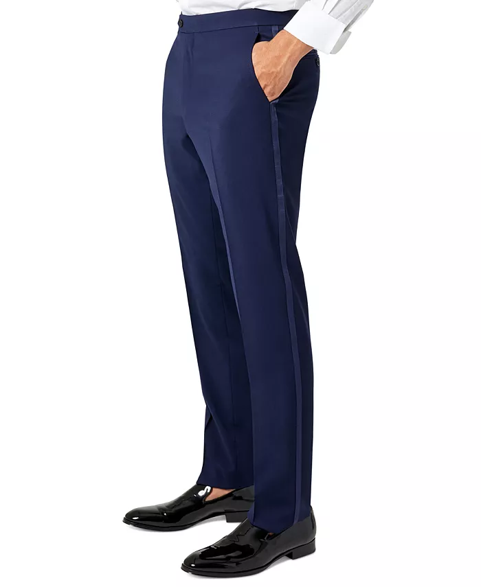 Мужские классические брюки-смокинг Modern-Fit Flex Stretch черного цвета Tommy Hilfiger, синий — фото 3