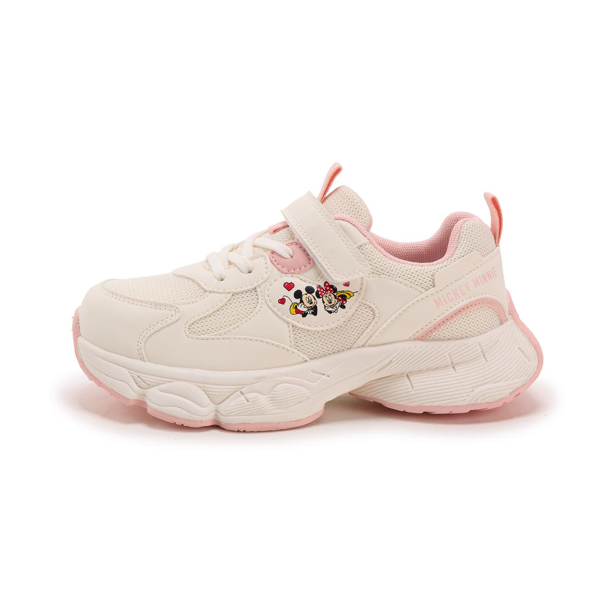 

Детские кроссовки серии Mickey с противоскользящей подошвой, амортизирующие, устойчивые к истиранию, для повседневной носки Disney, бежевый/розовый