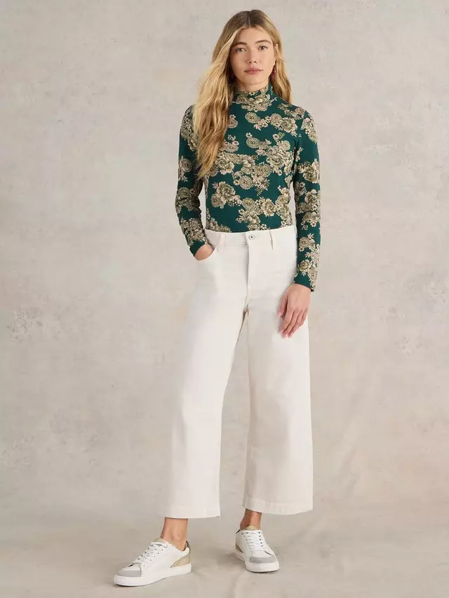 

Топ White Stuff Camille Floral High Neck, цвет green/multi