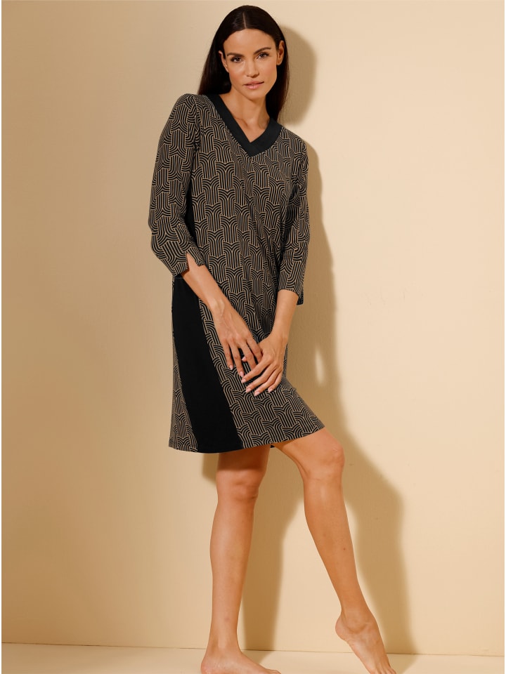 

Ночная рубашка с принтом черного и верблюжьего цветов creation L