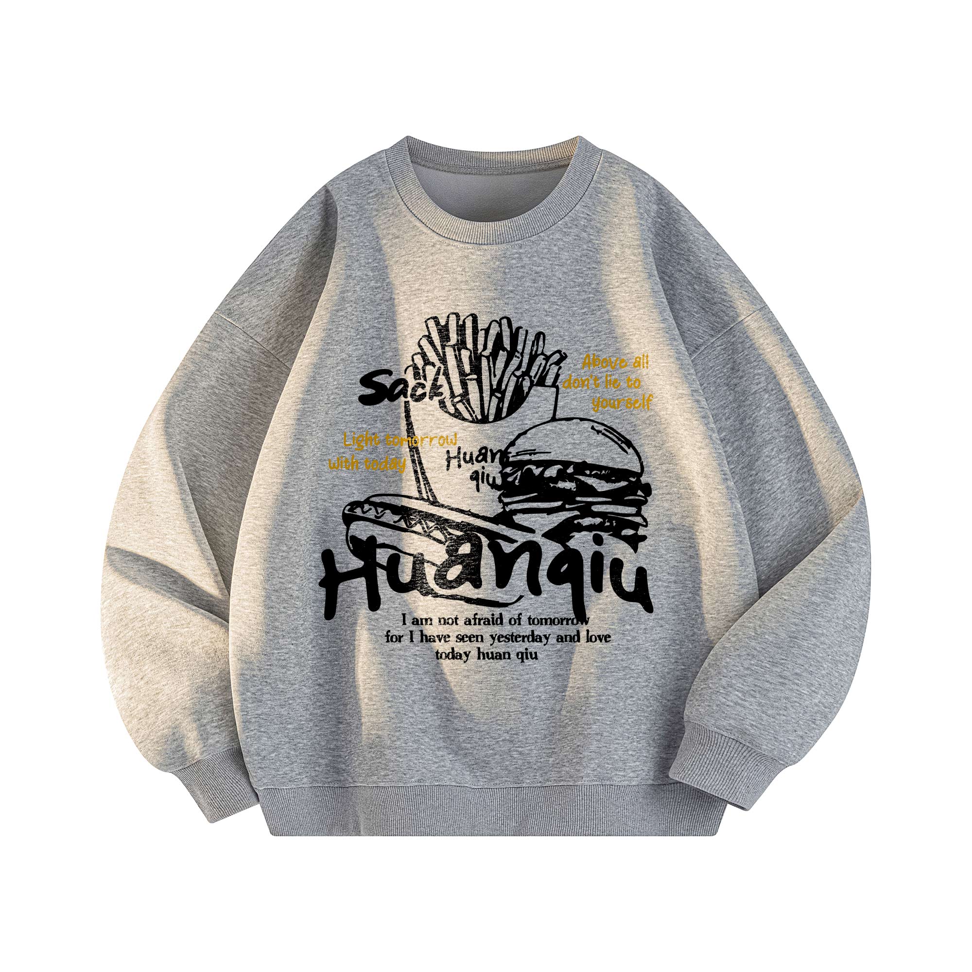 

Свитшот Unisex Crew Neck Moderate Others HUANQIU, светло-серый