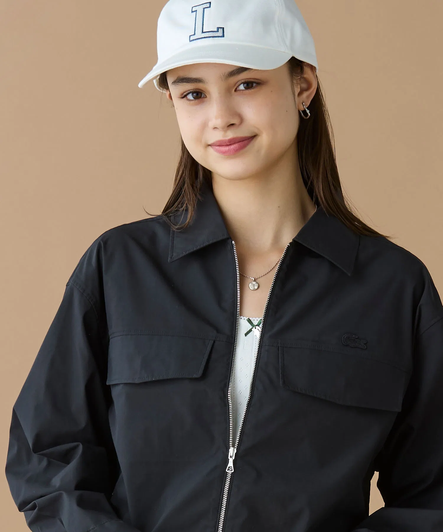 Куртка-рубашка LACOSTE бежевая, универсальная модель — фото 2