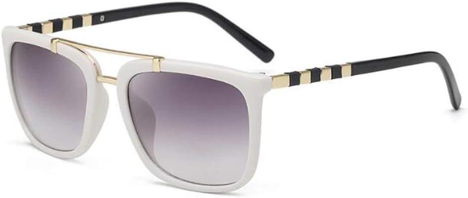 

Ретро квадратные солнцезащитные очки с металлической двойной носовой перемычкой в ​​крупной оправе для мужчин и женщин, новые дорожные солнцезащитные очки Weloveushop, White