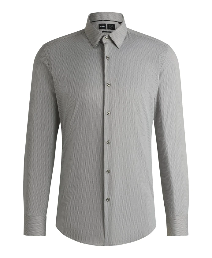 

Синяя эластичная рубашка из переработанных материалов. Hugo, синий