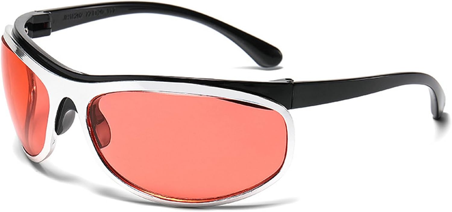 

Очки-солнцезащитные очки в стиле Y2K для мужчин и женщин, модные овальные солнцезащитные очки большого размера, трендовые панк-очки с защитой от УФ-излучения UV400 mincl, Red