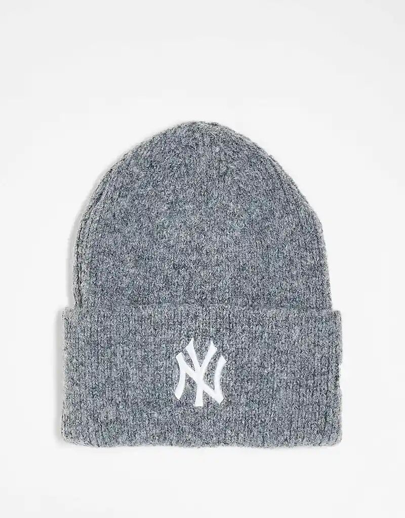 

Шапка-бини с манжетой NY Yankees серого меланжевого цвета New Era
