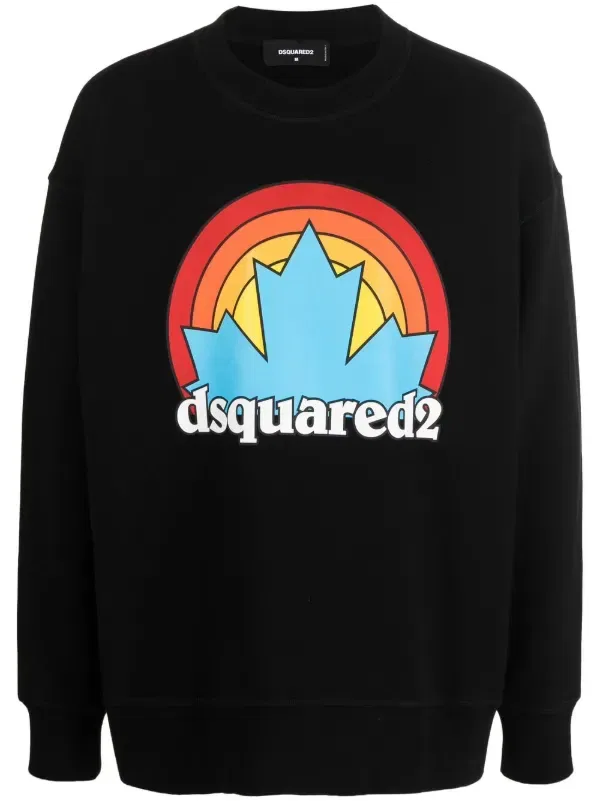 Хлопковая толстовка с логотипом Dsquared2, черный