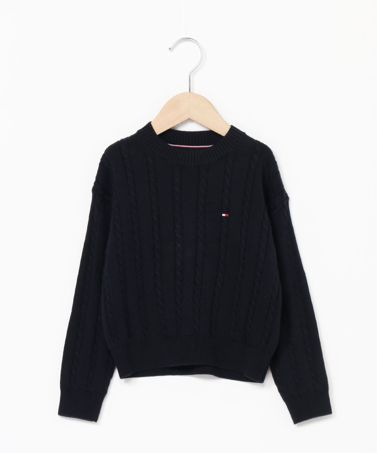 (K) TOMMY HILFIGER GIRLS Свитер с косами, Navy — фото 4