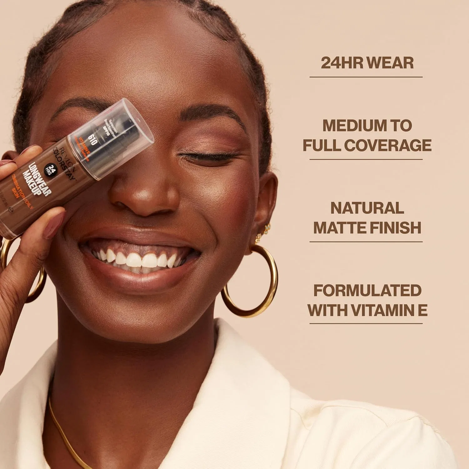 Тональное средство Revlon ColorStay для комбинированной и жирной кожи, SPF 15, матовый финиш, Каппучино, 1.0 унция — фото 3