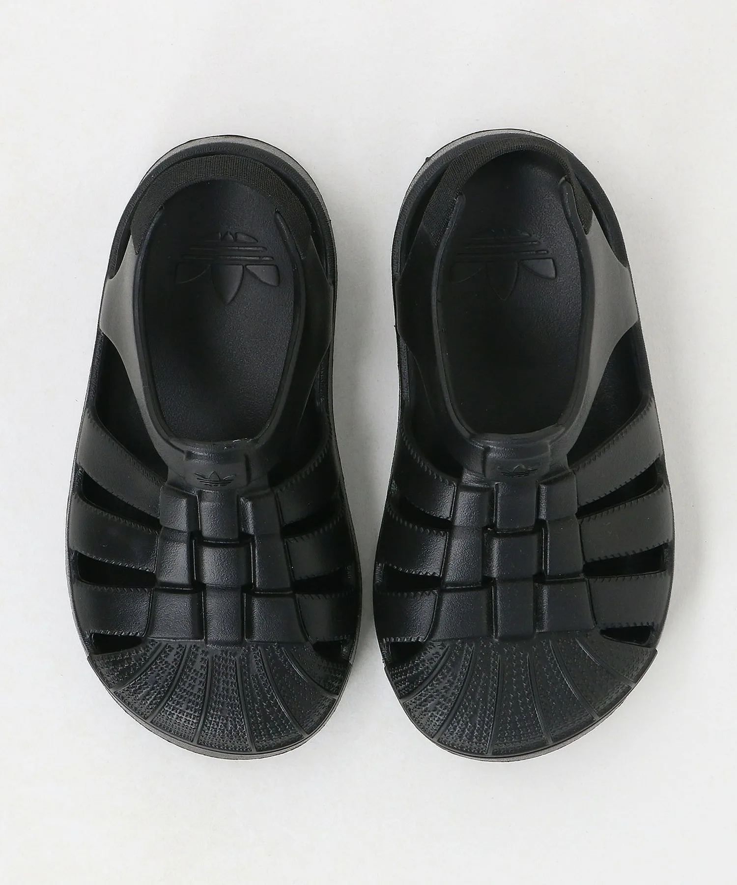 Детские сандалии SST adidas Originals с удобной подошвой чёрные — фото 3