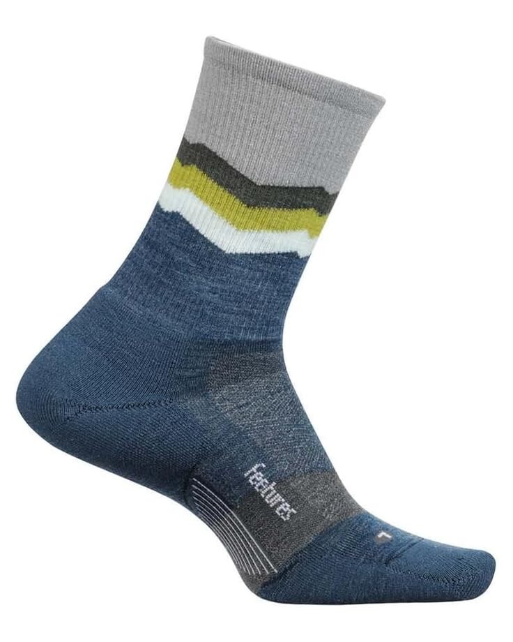 

Носки Unisex Feetures Merino 10 Max Cushion Mini Crew, цвет Switchback Navy