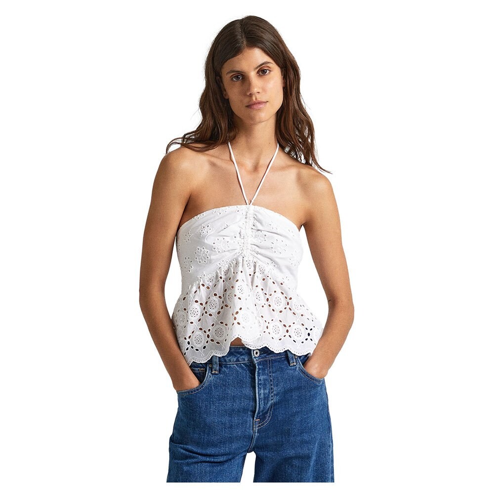 

Блуза Pepe Jeans Evanna, белый, Серый, Блуза Pepe Jeans Evanna, белый