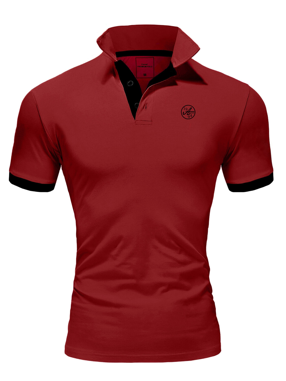 

Поло Amaci&Sons Basic Kontrast Polo Shirt MEMPHIS, бордо/черный