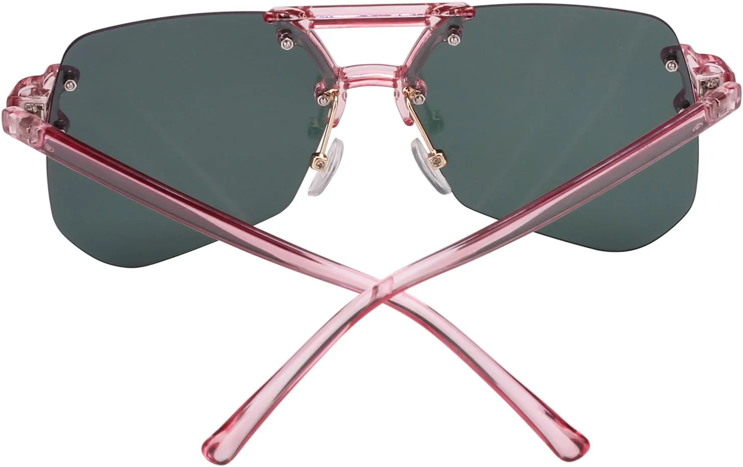 

Женские и мужские безободковые солнцезащитные очки в стиле ретро с оригинальным дизайном (розовые/розовые зеркальные, размер 60) BEISON, Pink / Pink Mirror