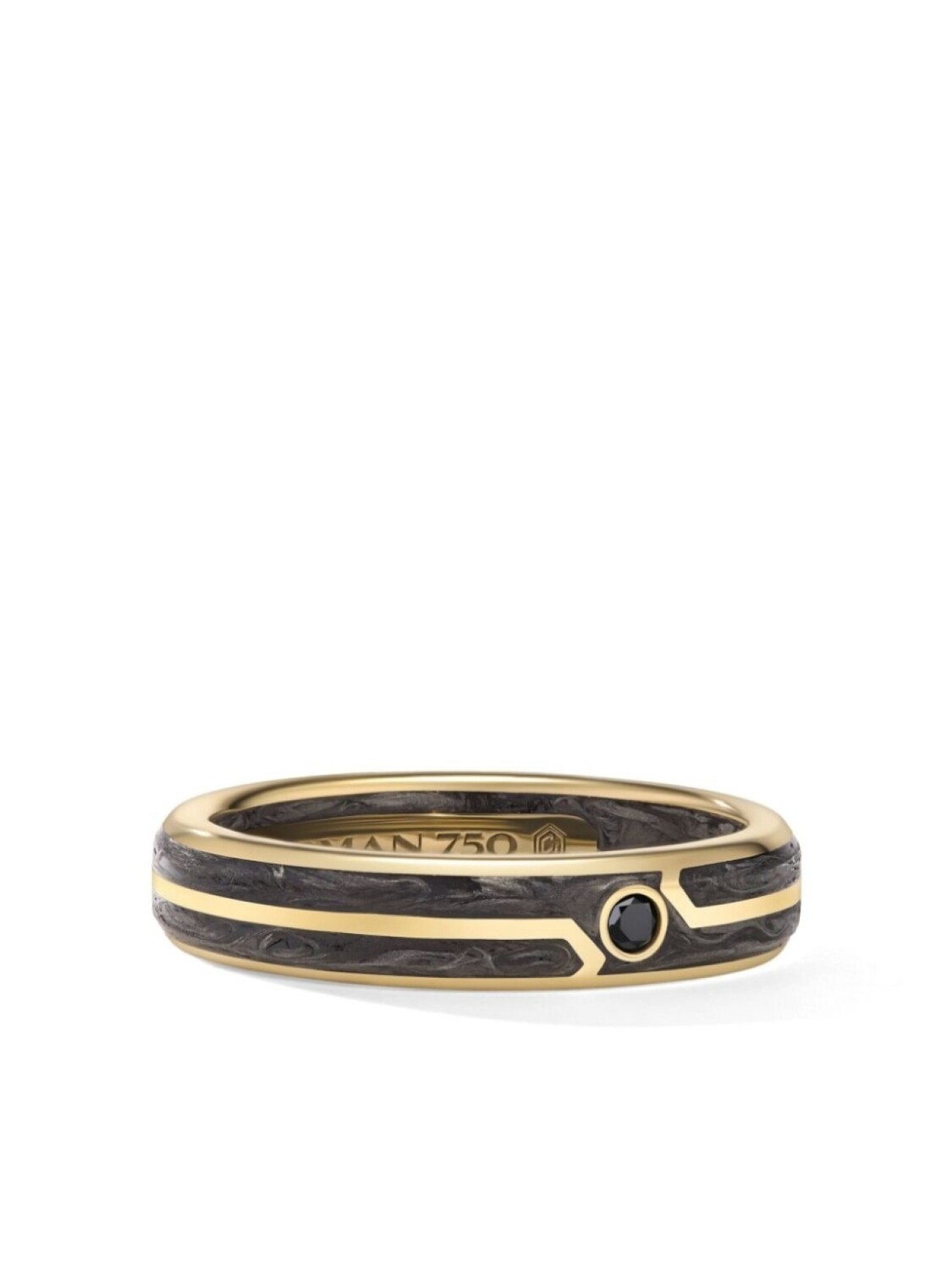 

Кольцо из кованого карбона 18-каратного желтого золота David Yurman, золотой