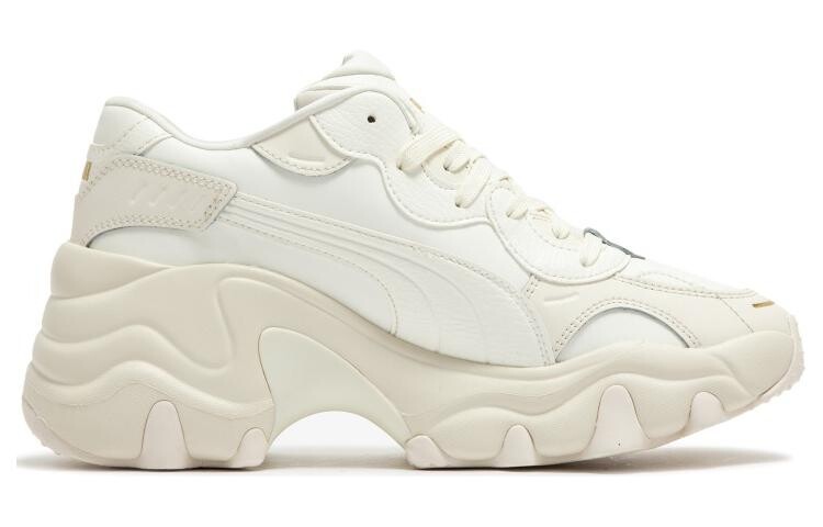 Женские кроссовки на танкетке Puma Pulsar на массивной танкетке, Beige/Red — фото 2