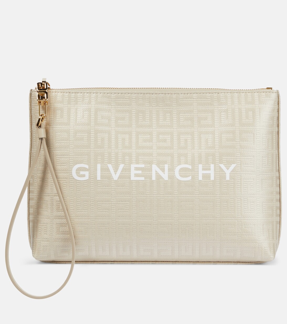 

Холщовый клатч с логотипом Givenchy, бежевый