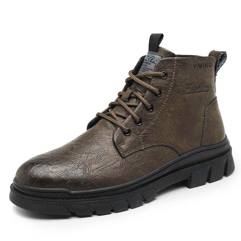 

Eminu Мужские ботинки Martin черно-коричневые [с флисовой подкладкой], цвет Brown[Fleece-Lined]