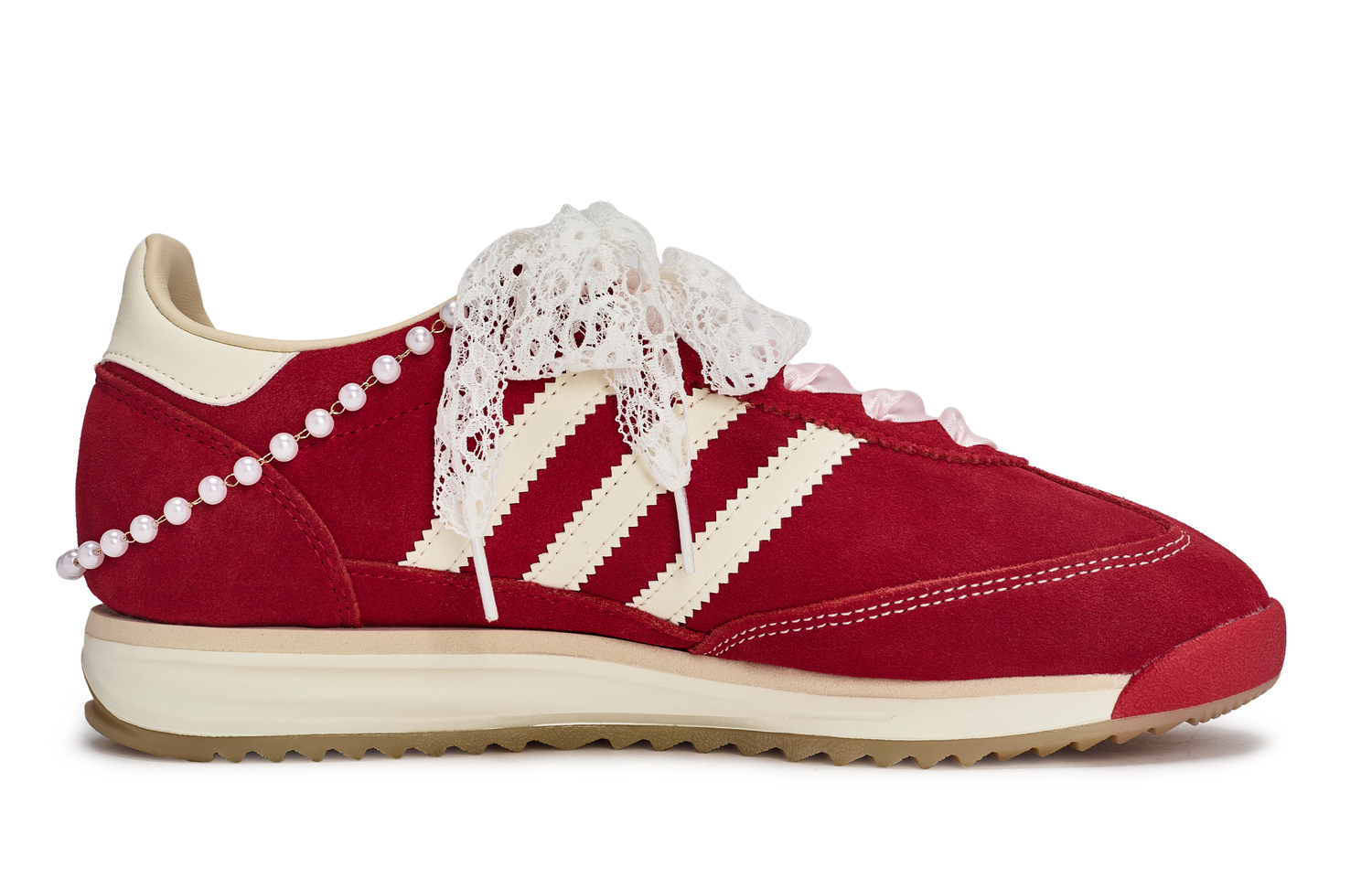 Adidas Originals SL72 RS кроссовки Low top Unisex красные розовые золотые — фото 3