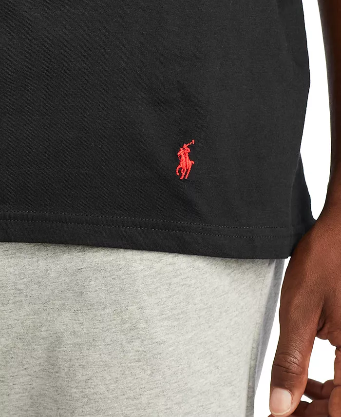 Мужские майки с V-образным вырезом Big and Tall, 3 шт Polo Ralph Lauren, черный — фото 3