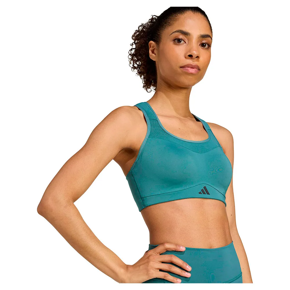 Спортивный бюстгальтер adidas Tlrd Impact Training High Impact Sports Bra, синий — фото 4