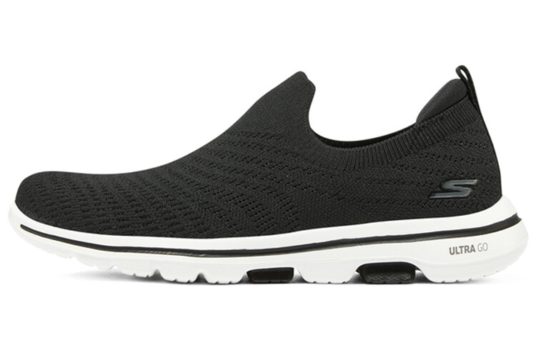 Слипоны Go Walk 5 женские с низким верхом, черные/белые Skechers
