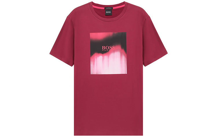 

HUGO BOSS Футболка мужская бордовая, Красный, HUGO BOSS Футболка мужская бордовая