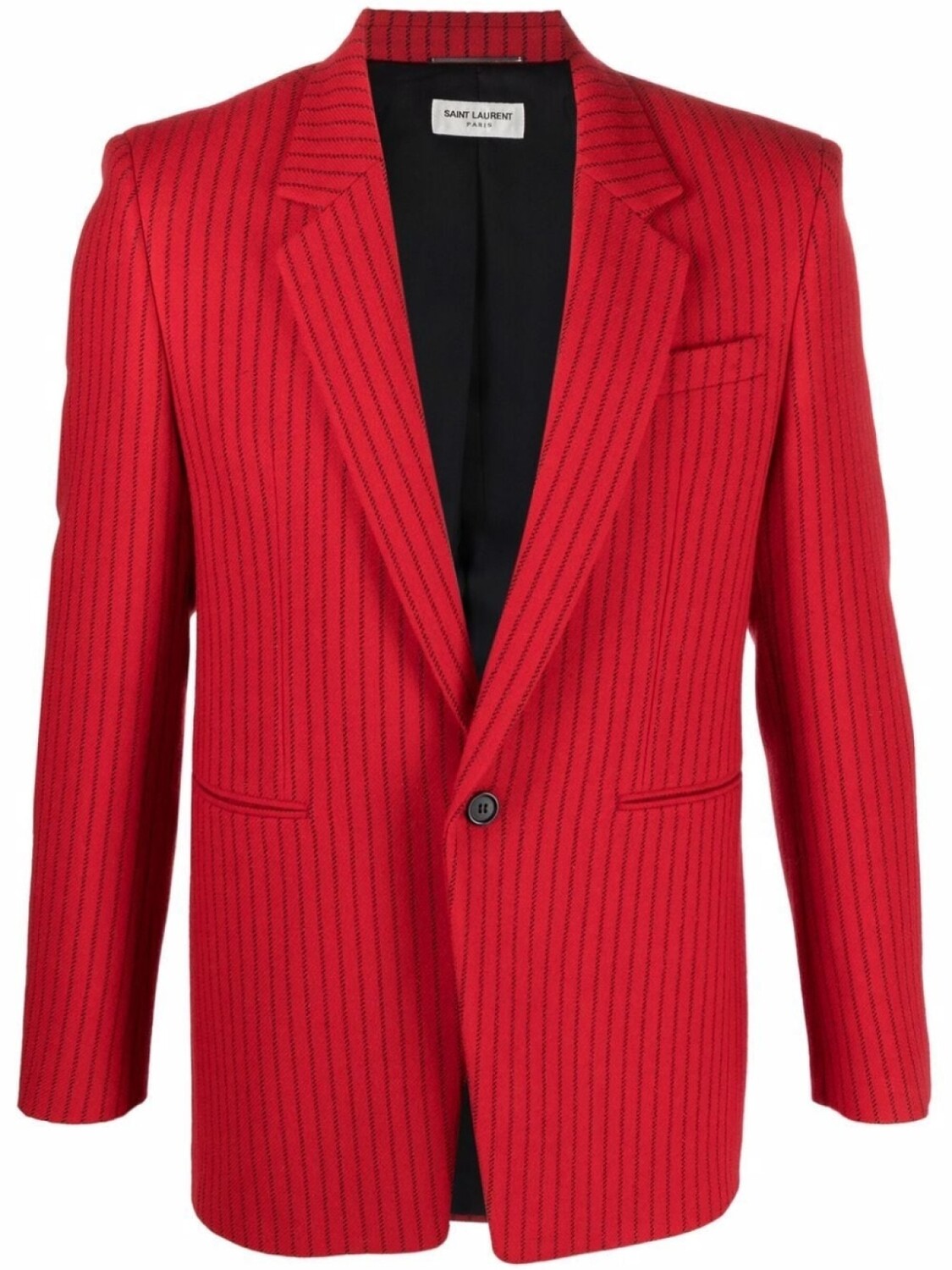 

Saint Laurent однобортный пиджак в тонкую полоску, красный