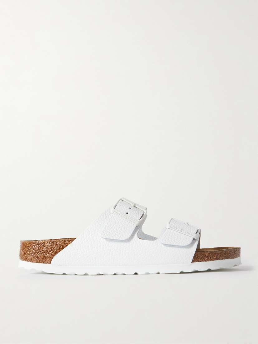 Сандалии Arizona из текстурированной кожи Birkenstock, белый