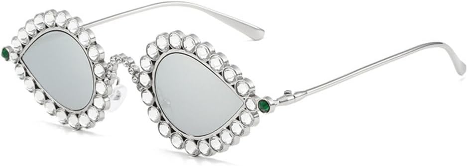 

Солнцезащитные очки с бриллиантами для женщин и мужчин, модные солнцезащитные очки в винтажном стиле панк, «кошачий глаз», с кристаллами, маленькие MTZJH, Silver Silver