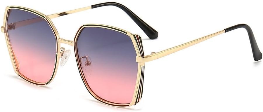 

Женские металлические солнцезащитные очки, модный стиль, авангард, подиумные солнцезащитные очки, легкий и роскошный тренд, солнцезащитный козырек UV400 HVTVTLA, Gray Pink