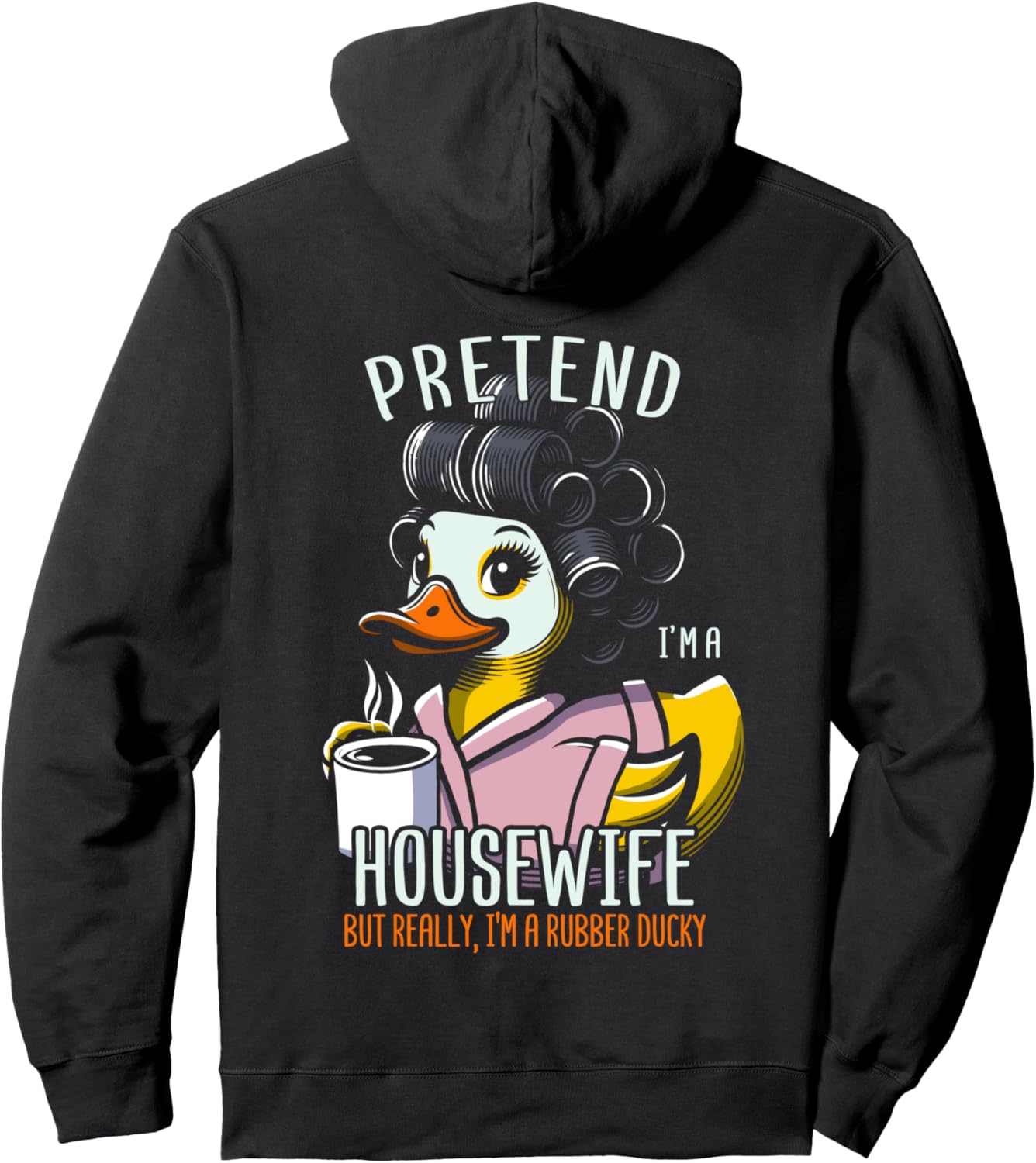 

Худи с изображением резиновой уточки-домохозяйки и жены-уточки Housewife Rubber Ducky Homemaker Rubber Duck, черный