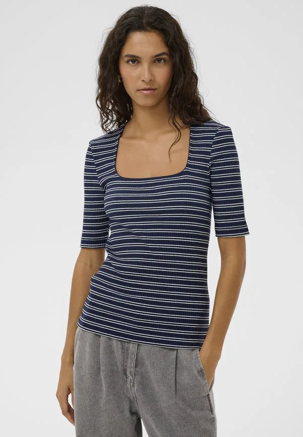 

Футболка slsimone в полоску Soaked In Luxury, India Ink Stripe, Бежевый, Футболка slsimone в полоску Soaked In Luxury, India Ink Stripe