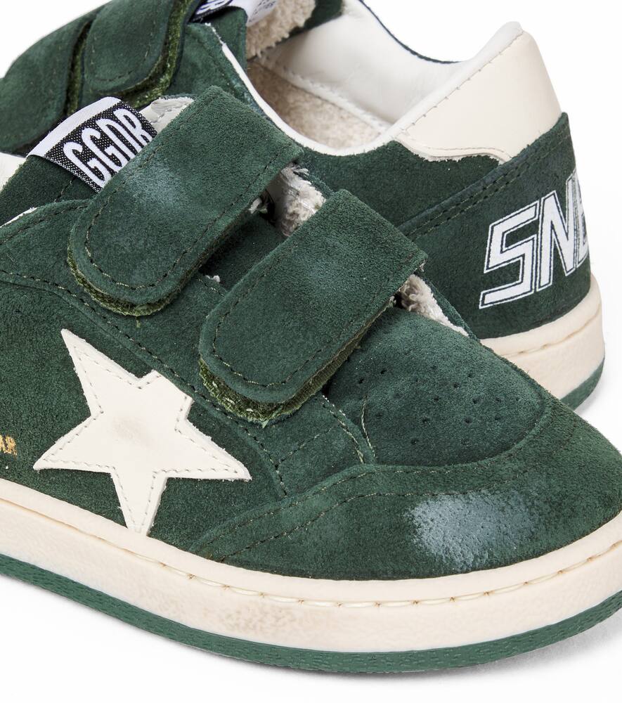 Бал Стар замшевые кроссовки Golden Goose Kids, Dark Green/Cream — фото 4