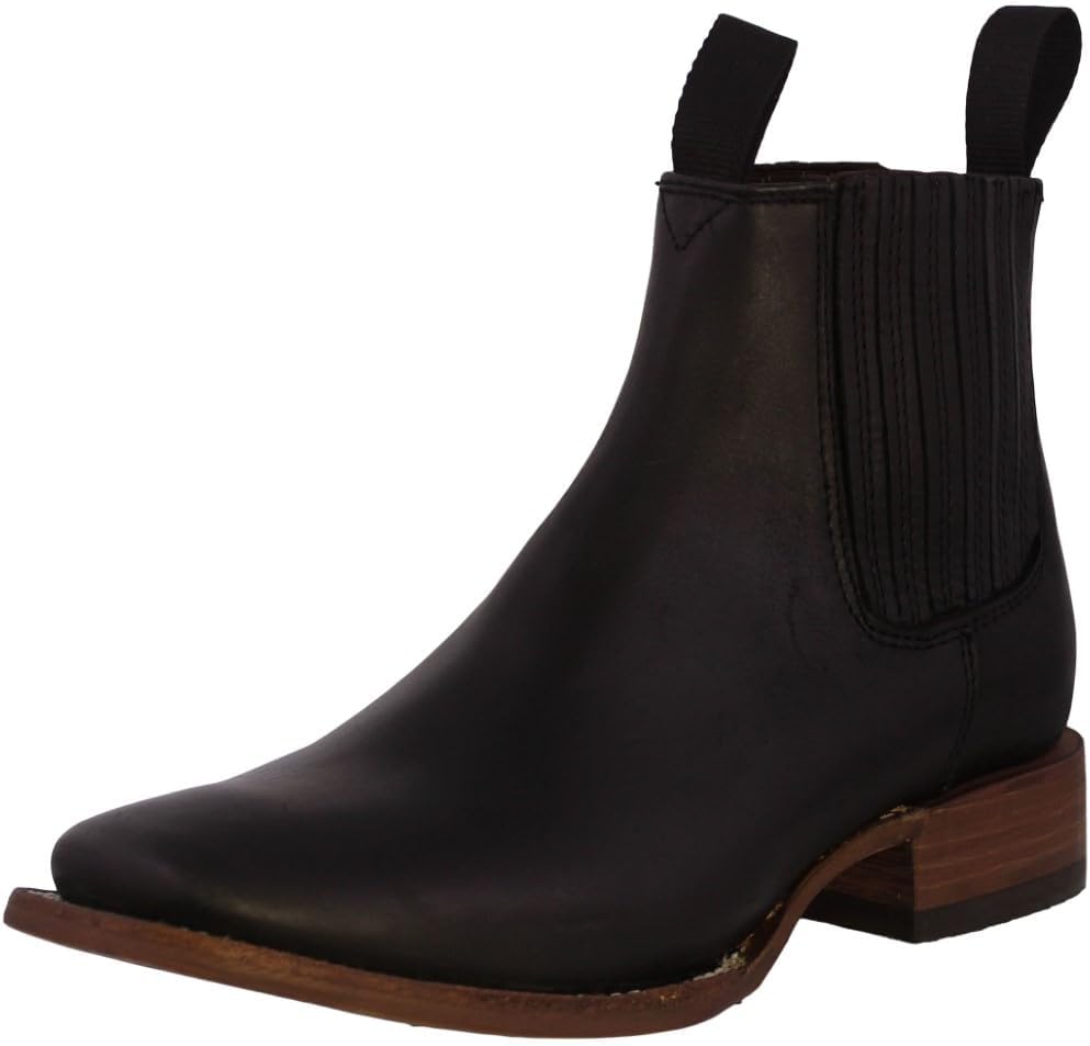 

Мужские профессиональные ковбойские ботинки 770 Черные Челси на щиколотку Западный стиль Кожаные с квадратным носком Cowboy Professional