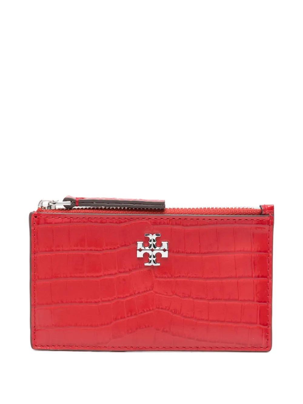 

Тисненый кошелек на молнии Tory Burch, красный
