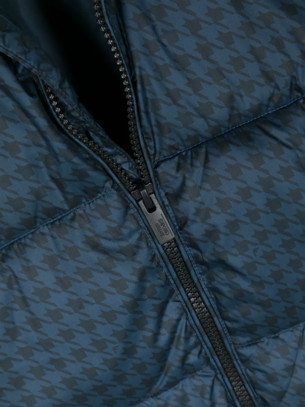Стеганая куртка в ломаную клетку Emporio Armani Kids, синий — фото 3