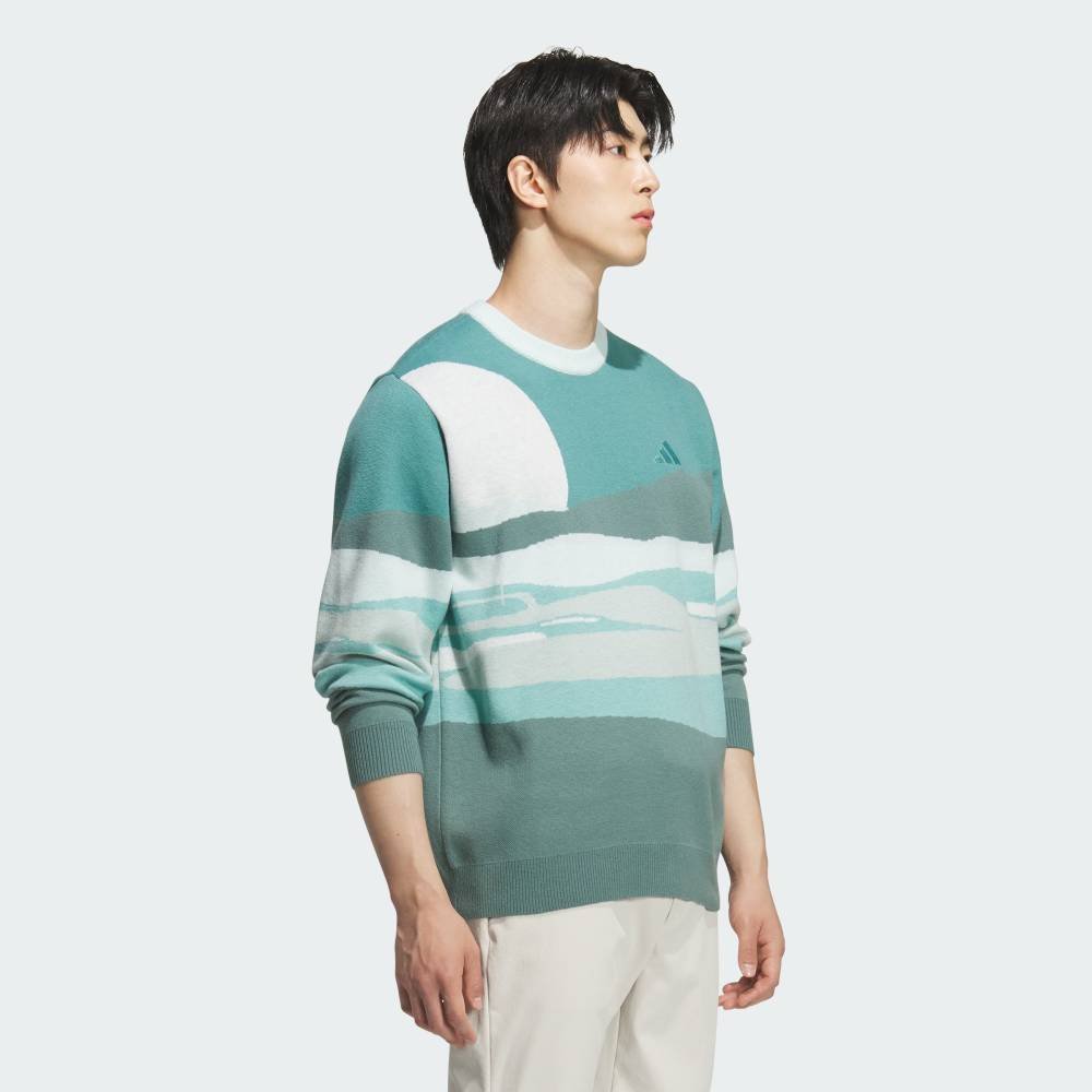 Мужской свитер с длинным рукавом и графическим принтом Adidas, Turquoise — фото 3