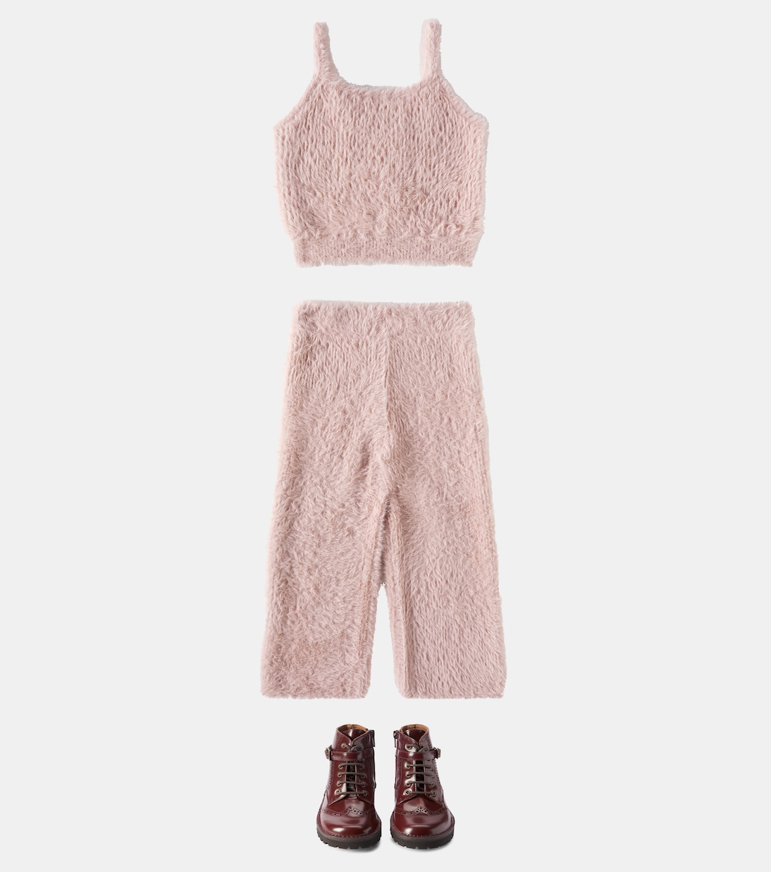 Комплект из пушистого трикотажного топа и брюк Rylee + Cru, Blush — фото 2