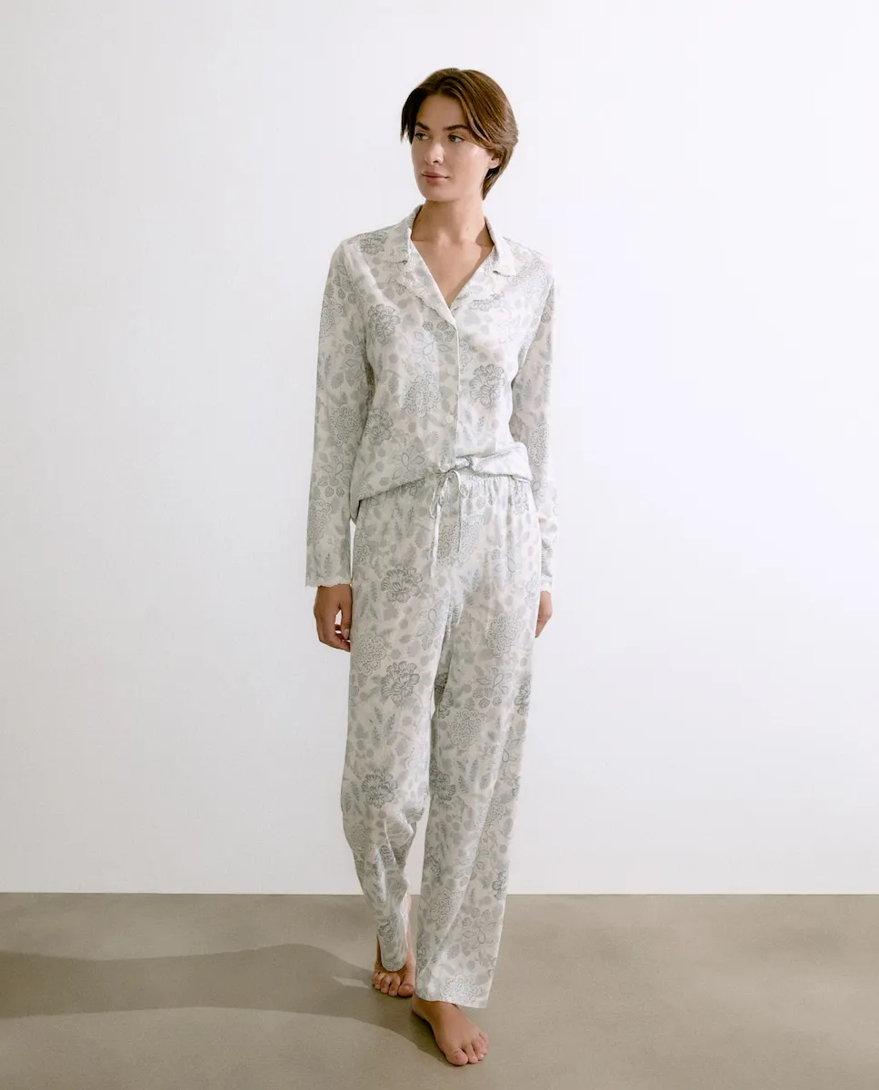 

Женская пижама-рубашка с принтом Énfasis, синий