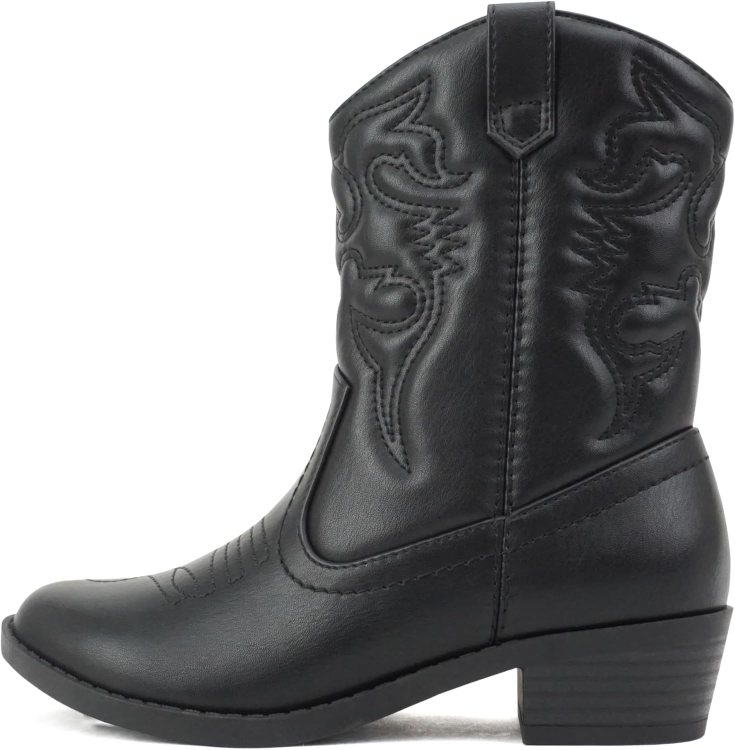 

Детские / девочковые / детские сапоги Soda RENO-2 Western-Cowboy, сшитые, с заостренным носком, низким каблуком, до щиколотки, модный голенище, Schwarz (Black Pu)